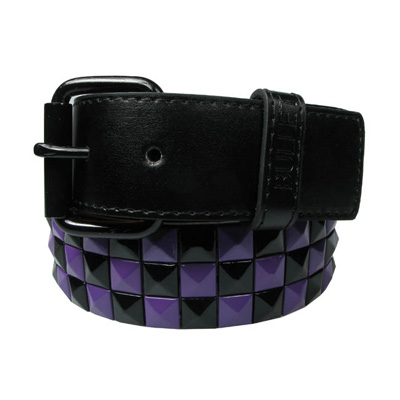 Bullet 69 Funky Punk - 2 row check pyramid Belt - Black/Purple